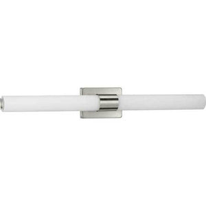 32" 53 watt 120 volt 3000K Brushed Nickel White Glass Shade Dimmable Vanity Light 1