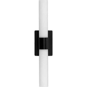 22" 36 watt 120 volt 3000K Matte Black White Glass Shade Dimmable Vanity Light 3