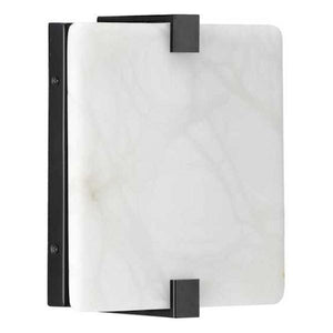 9.5 watt 120 volt 3000K Matte Black Alabaster Stone Shade Dimmable LED Wall Sconce 1