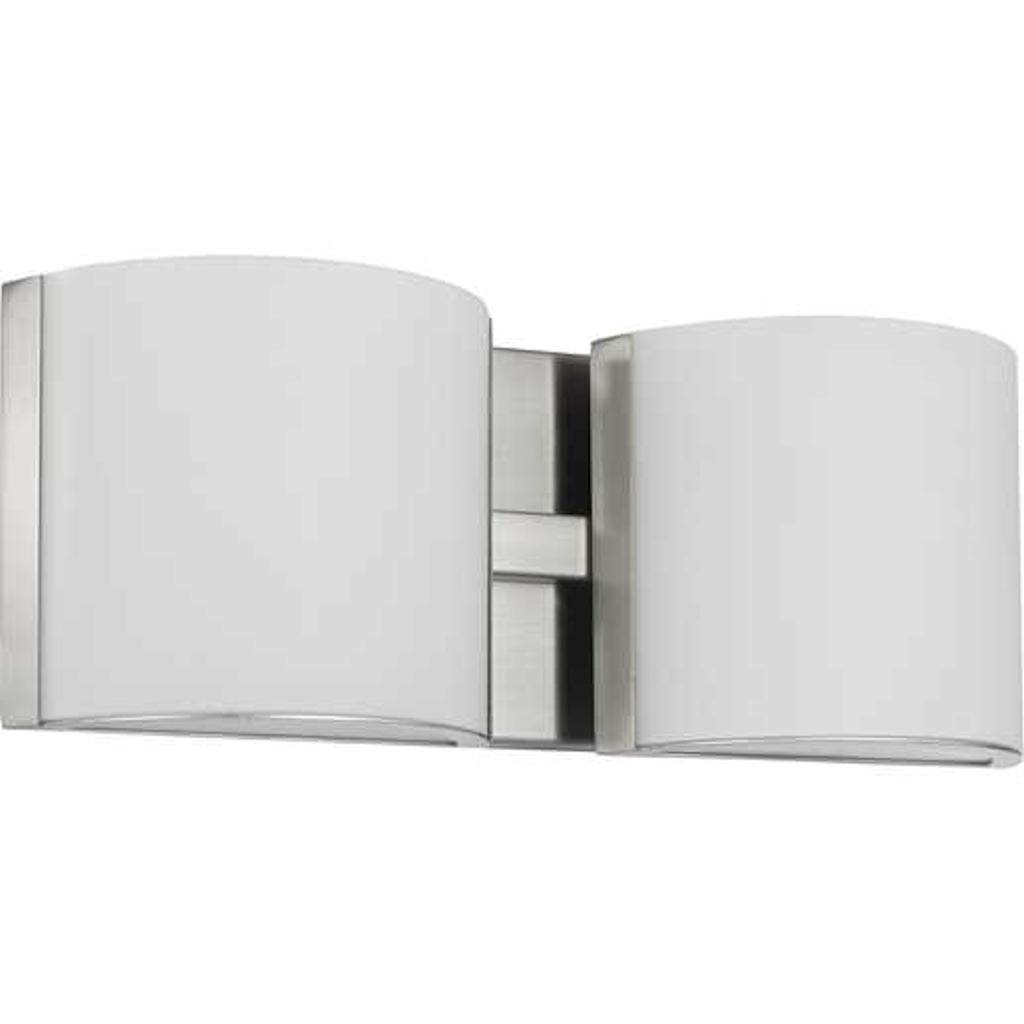 13" 10 watt 120 volt 3000K Brushed Nickel Etched Glass Shade Dimmable 1