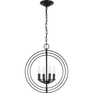 4 Light Black Sphere Pendant Equinox Collection Light Fixture 4