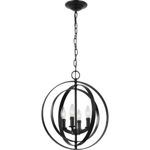 4 Light Black Sphere Pendant Equinox Collection Light Fixture 5
