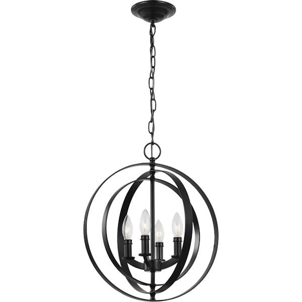 4 Light Black Sphere Pendant Equinox Collection Light Fixture 5