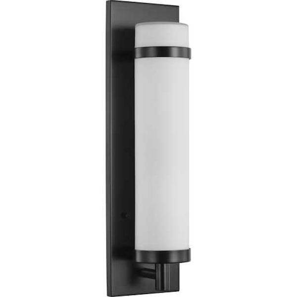 1 Light 120 volt Matte Black Etched Opal Glass Light Fixture 1