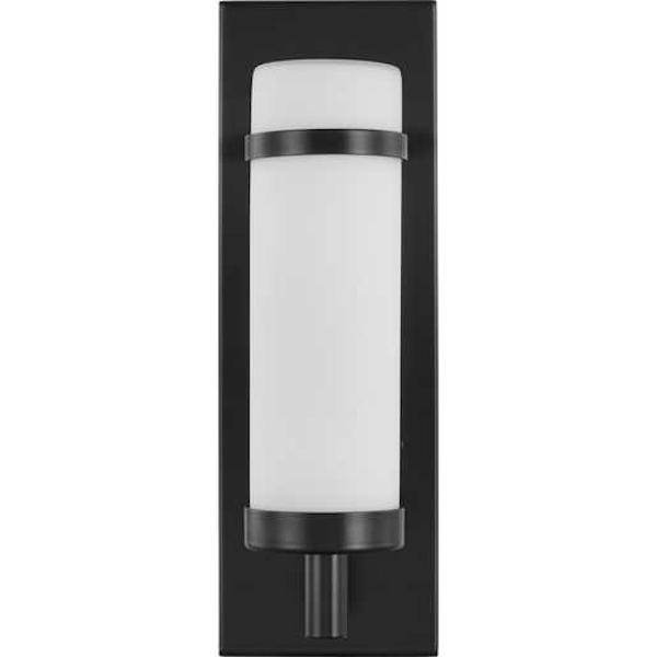 1 Light 120 volt Matte Black Etched Opal Glass Light Fixture 2