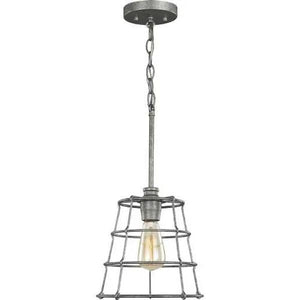 1 Light Galvanized Mini Urban Industrial Pendant Light Fixture 2