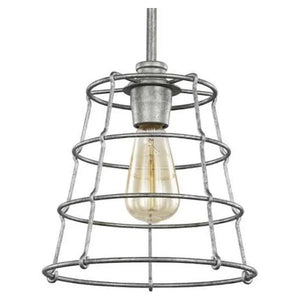 1 Light Galvanized Mini Urban Industrial Pendant Light Fixture 1