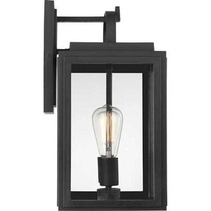 2 Light Black with Clear Glass Outdoor Grandbury Medium Wall Light Fixture 4