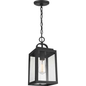 1 Light Black with Clear Glass Outdoor Grandbury Hanging Light Fixture 3