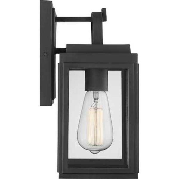 1 Light Black with Clear Glass Outdoor Grandbury Small Wall Light Fixture 2