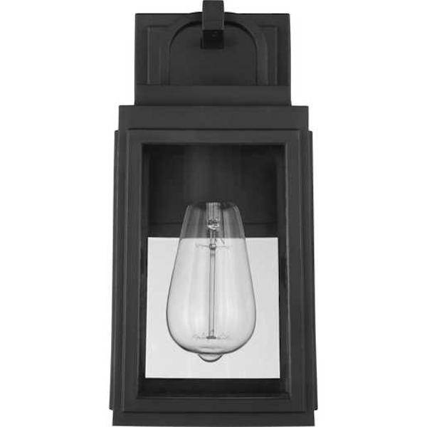 1 Light Black with Clear Glass Outdoor Grandbury Small Wall Light Fixture 3
