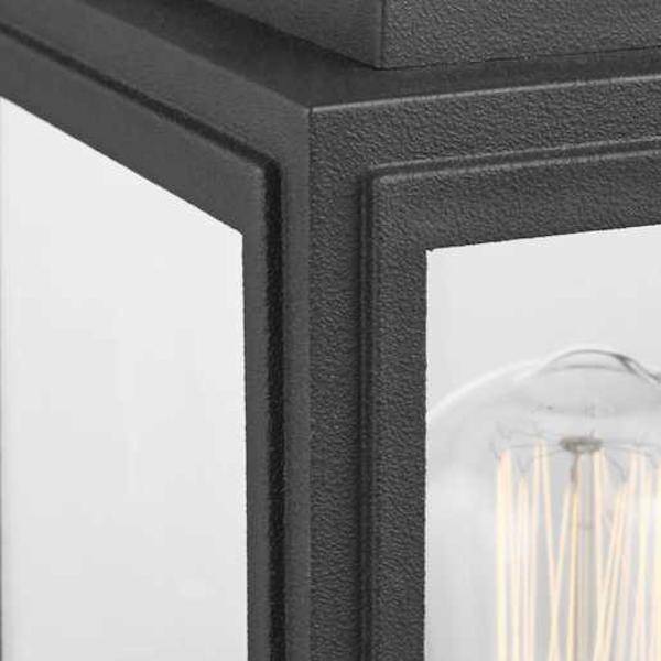 1 Light Black with Clear Glass Outdoor Grandbury Post Top Light Fixture 3