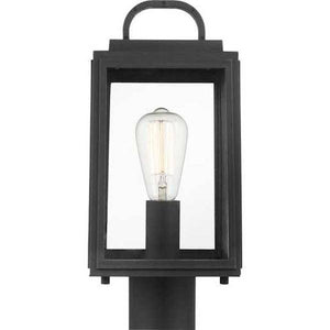 1 Light Black with Clear Glass Outdoor Grandbury Post Top Light Fixture 4