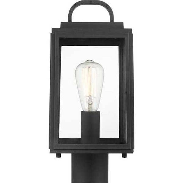 1 Light Black with Clear Glass Outdoor Grandbury Post Top Light Fixture 4