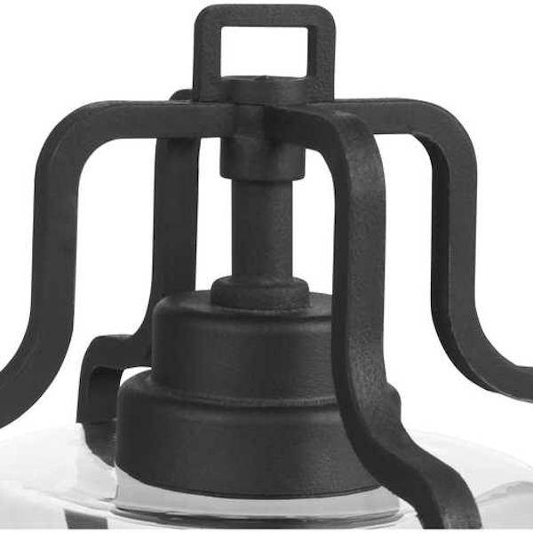 1 Light Black with Clear Glass Outdoor Benton Harbor Post Top Light Fixture 2