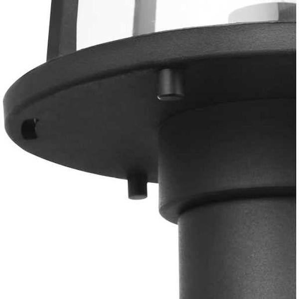 1 Light Black with Clear Glass Outdoor Benton Harbor Post Top Light Fixture 3