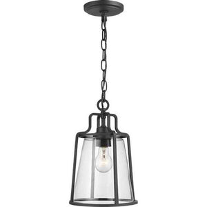 1 Light Black with Clear Glass DURASHIELD Hanging Lantern Light Fixture 3