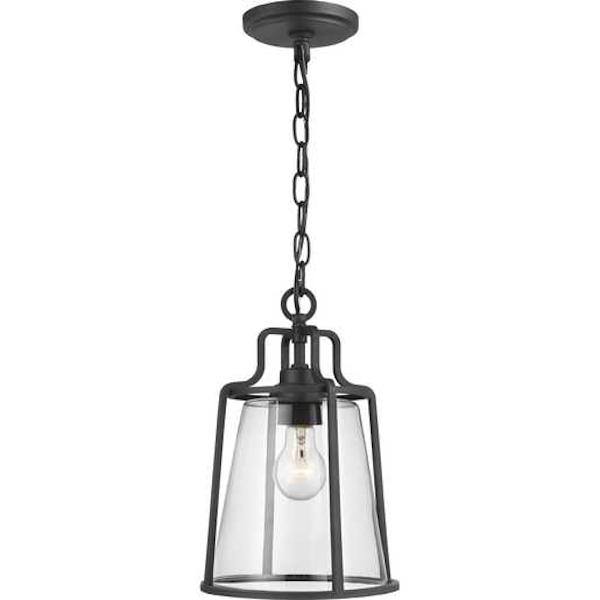 1 Light Black with Clear Glass DURASHIELD Hanging Lantern Light Fixture 3