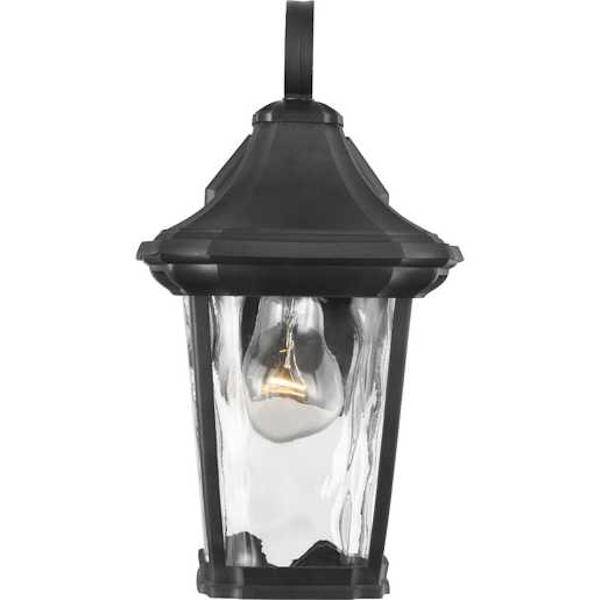 1 Light Black with Clear Water Glass Wall Light Fixture 4