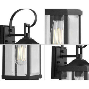 1 Light Black with Clear Beveled Glass Gibbes Street Wall Light Fixture 2