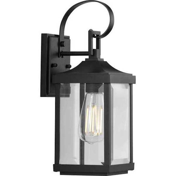 1 Light Black with Clear Beveled Glass Gibbes Street Wall Light Fixture 1