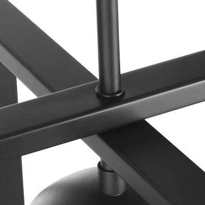 2 Light Matte Black Clear Glass Round Pendant Light Fixture 3