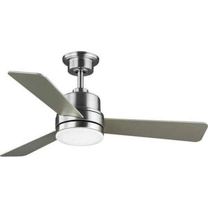 44" Brushed Nickel 3 Silver Blade Remote Control LED Ceiling Fan 1