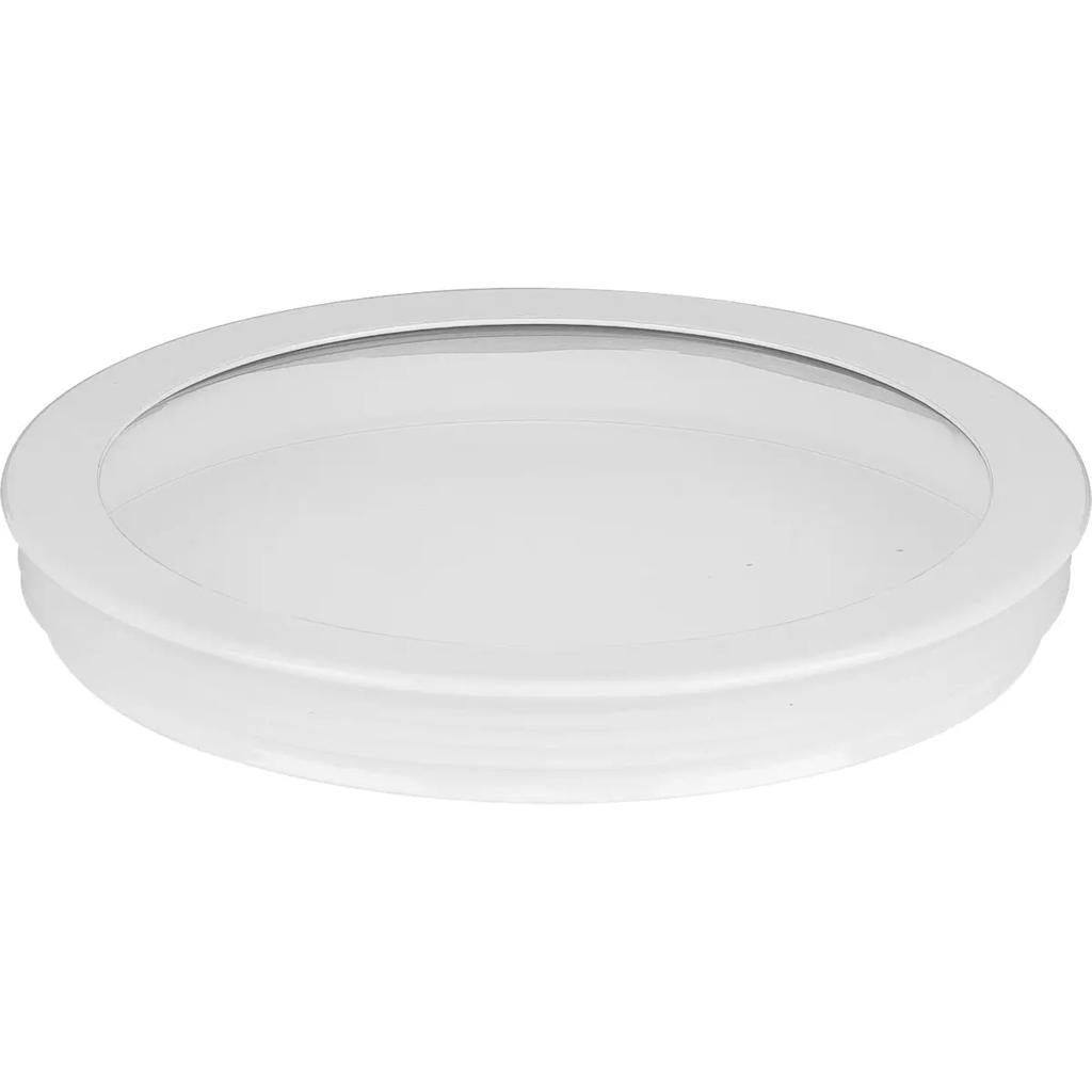 6" Round Clear Lens White Finish Cylinder Cover 1