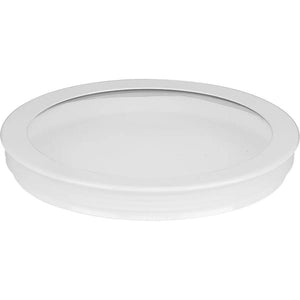 6" Round Clear Lens White Finish Cylinder Cover 1