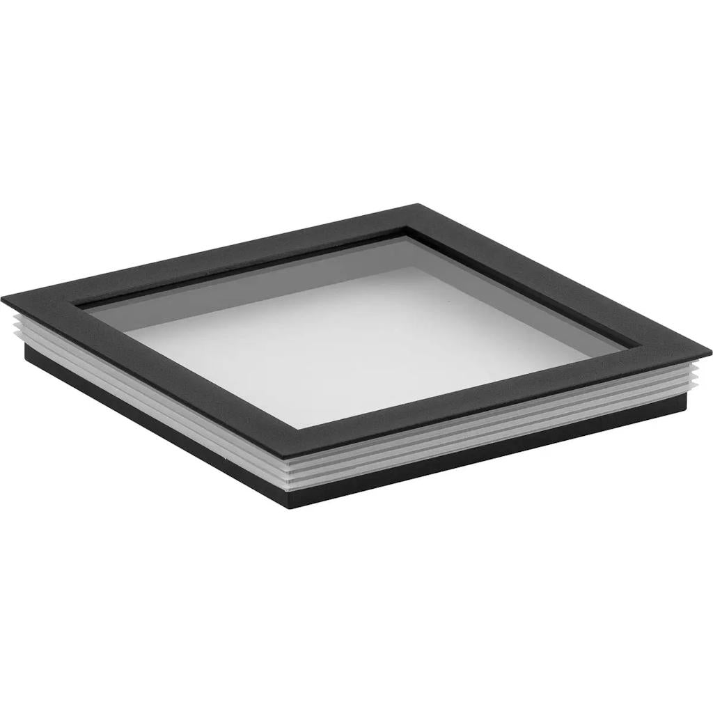 6" Square Clear Lens Black Finish Cylinder Cover 1