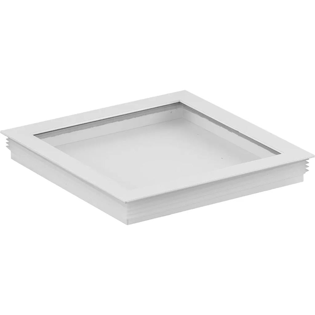 6" Square Clear Lens White Finish Cylinder Cover 1