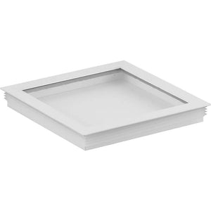 6" Square Clear Lens White Finish Cylinder Cover 1