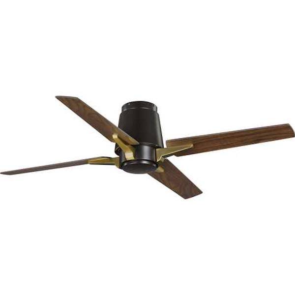 52" Bronze 4 Distressed Walnut Blade Remote Control Indoor Ceiling Fan 1