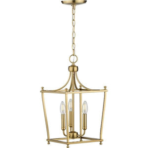 3 Light Brushed Bronze Finish Open Cage Design Pendant Light Fixture 2