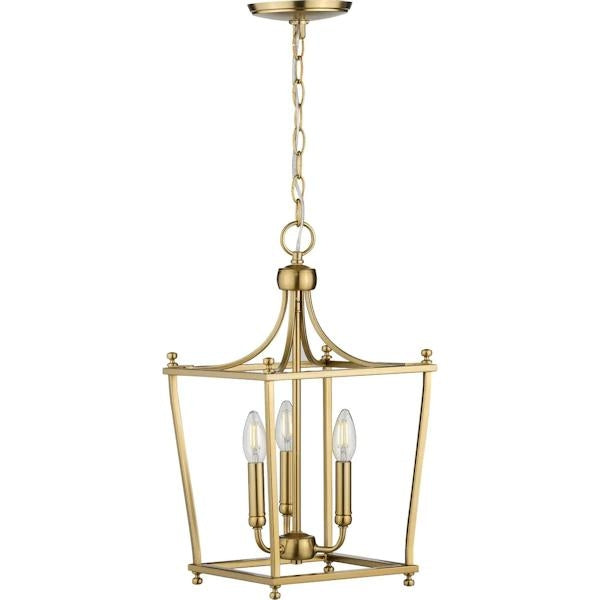 3 Light Brushed Bronze Finish Open Cage Design Pendant Light Fixture 2