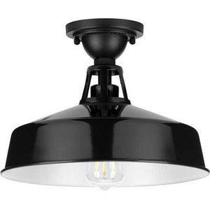 1 Light Gloss Black Semi-Flush Mount Cedar Springs Wall Light Fixture 1