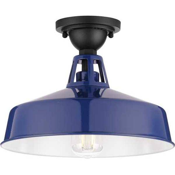 1 Light Navy Semi-Flush Mount Cedar Springs Wall Light Fixture 1