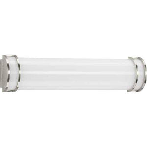24" 23 watt 120 volt 3000K Brushed Nickel Etched Glass Shade Dimmable Vanity Light 1