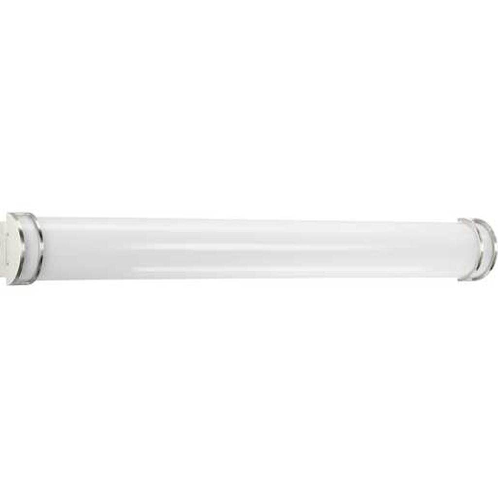 48" 36 watt 120 volt 3000K Brushed Nickel Etched Glass Shade Dimmable Vanity Light 1