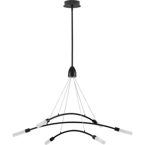 6 Light 25 watt 3000K Natural White Matte Black Frosted Acrylic Dimmable LED Chandelier 3