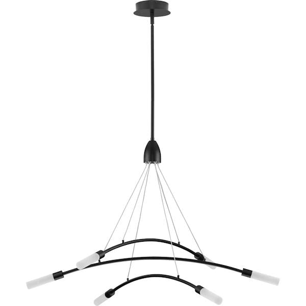 6 Light 25 watt 3000K Natural White Matte Black Frosted Acrylic Dimmable LED Chandelier 3