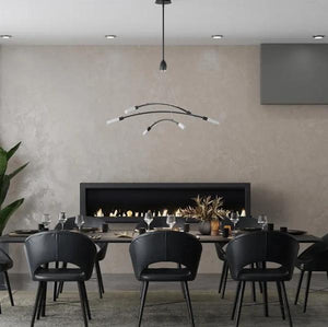 6 Light 25 watt 3000K Natural White Matte Black Frosted Acrylic Dimmable LED Chandelier 4