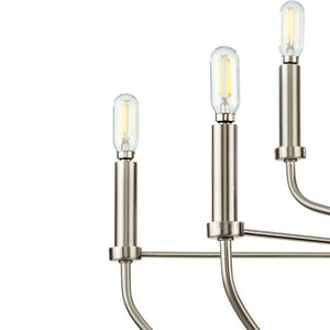 9 Light Brushed Nickel Traditional Style Chandelier Light Fixture 2