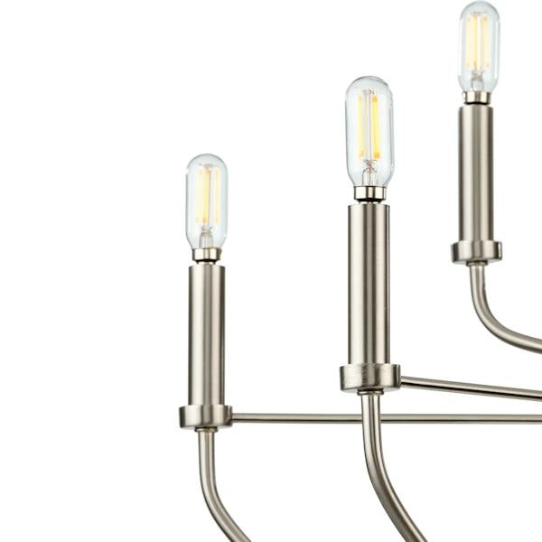 9 Light Brushed Nickel Traditional Style Chandelier Light Fixture 2