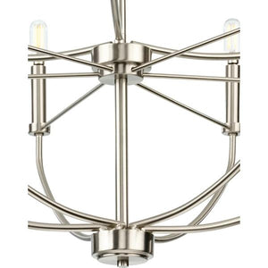 9 Light Brushed Nickel Traditional Style Chandelier Light Fixture 3