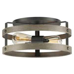 2 Light 120 volt Graphite and Weathered Gray Ceiling Light Fixture 1