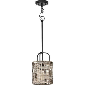 1 Light Matte Black Mocha Accent Dimmable Pendant Light Fixture 2