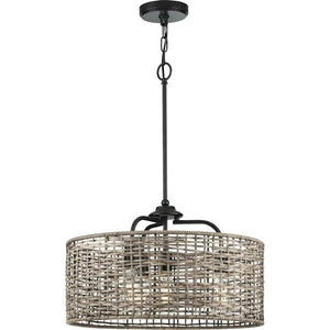 4 Light Matte Black Mocha Accent Dimmable Pendant Light Fixture 2