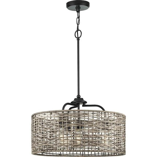 4 Light Matte Black Mocha Accent Dimmable Pendant Light Fixture 2