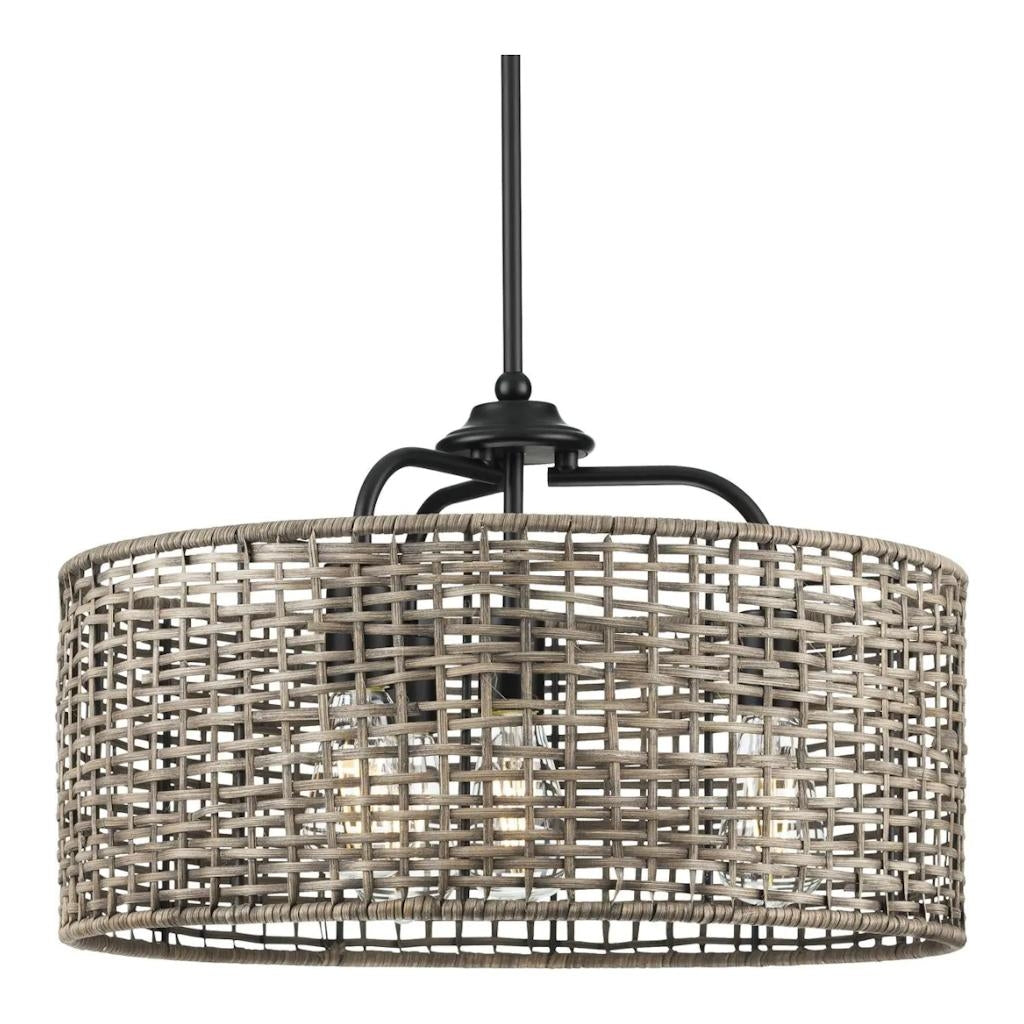 4 Light Matte Black Mocha Accent Dimmable Pendant Light Fixture 1